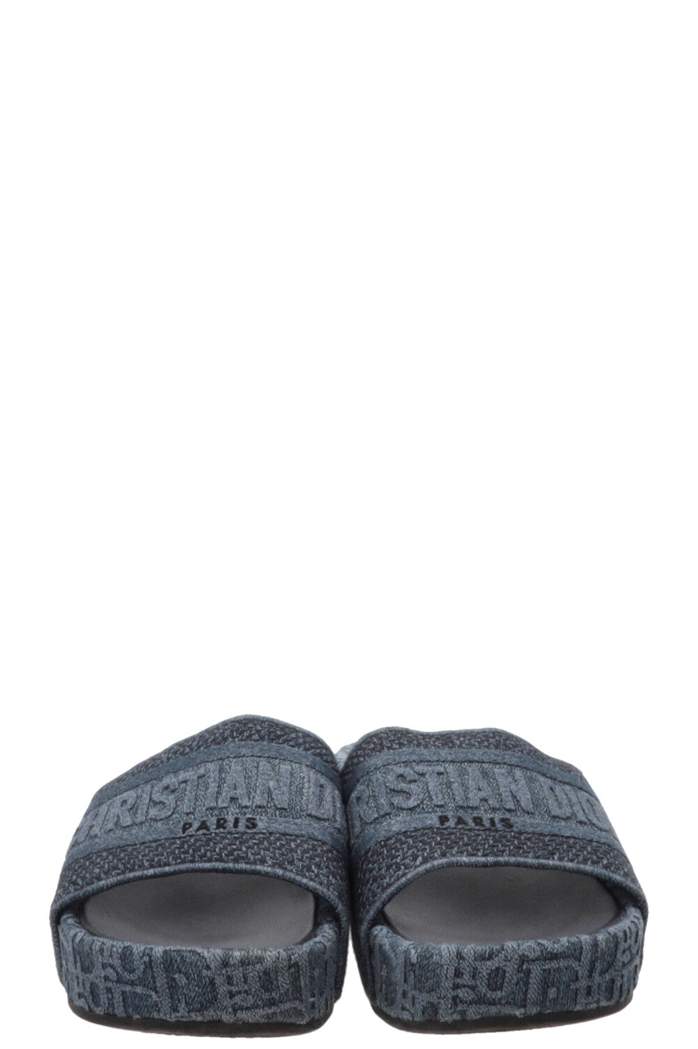 CHRISTIAN DIOR Platform Slides Denim Blue