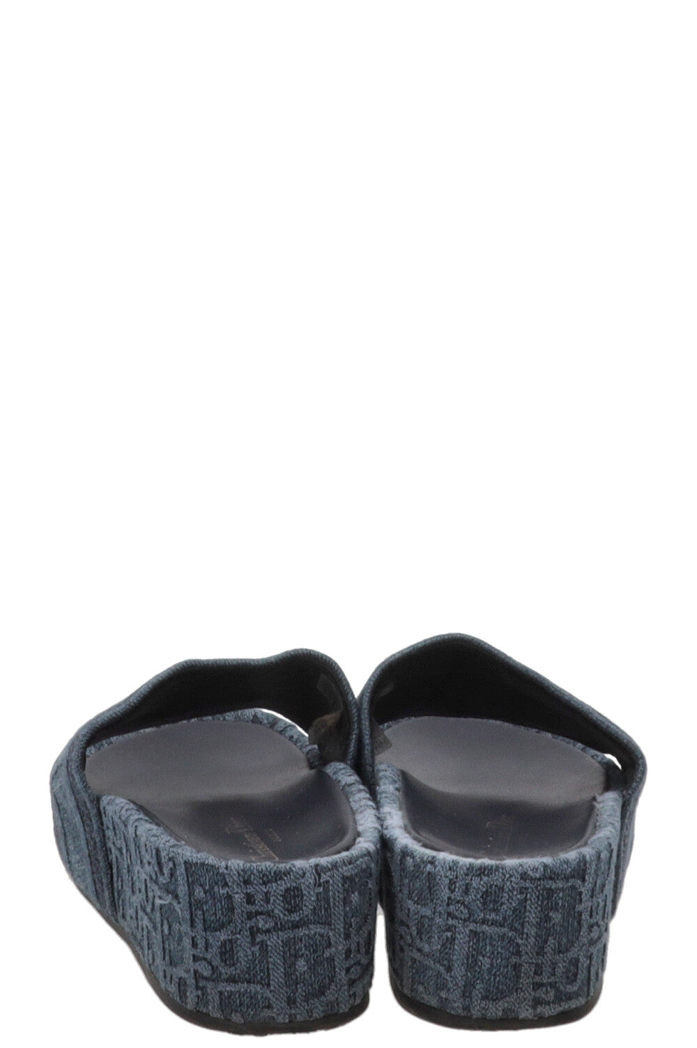 CHRISTIAN DIOR Platform Slides Denim Blue