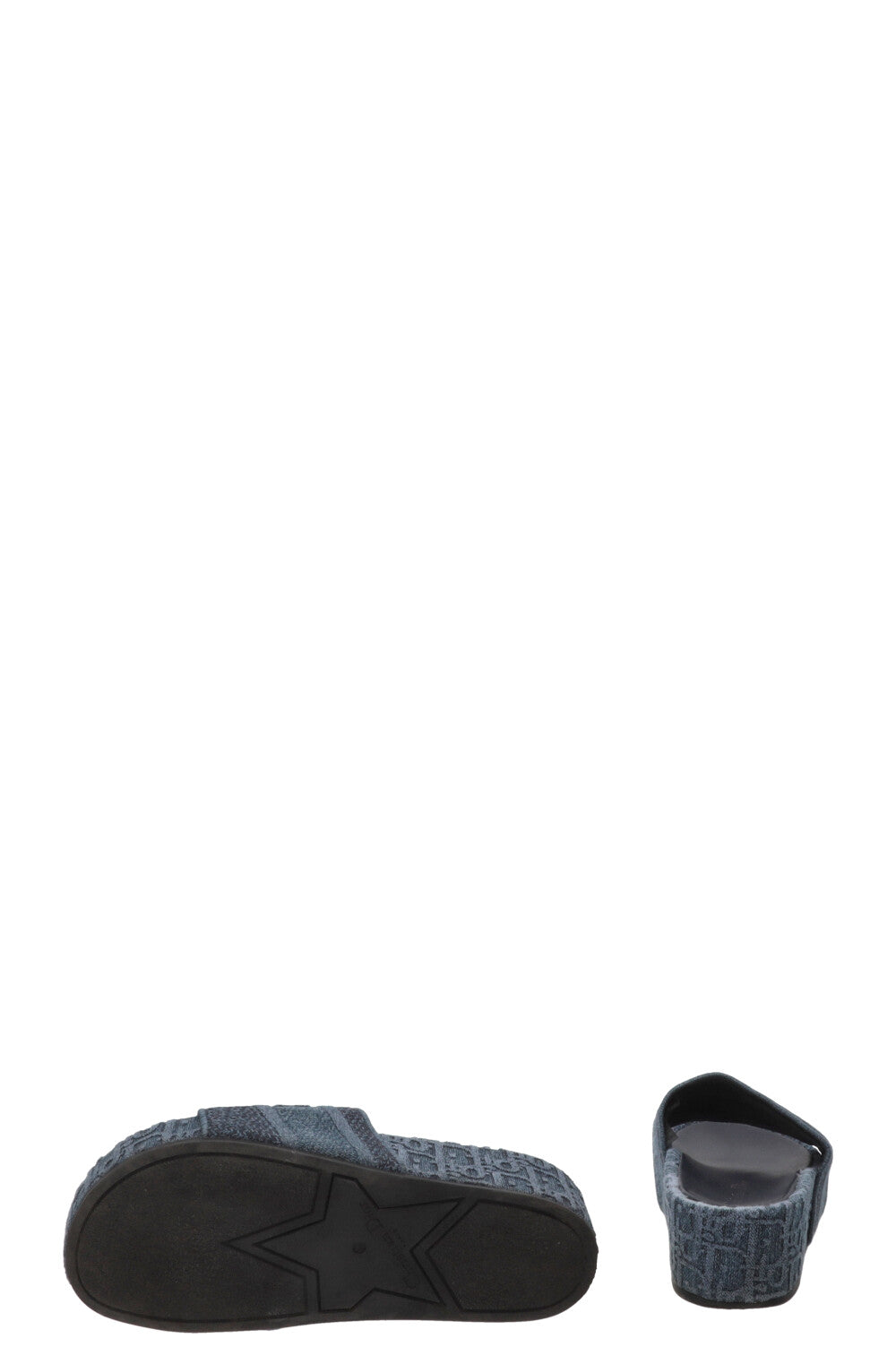 CHRISTIAN DIOR Platform Slides Denim Blue