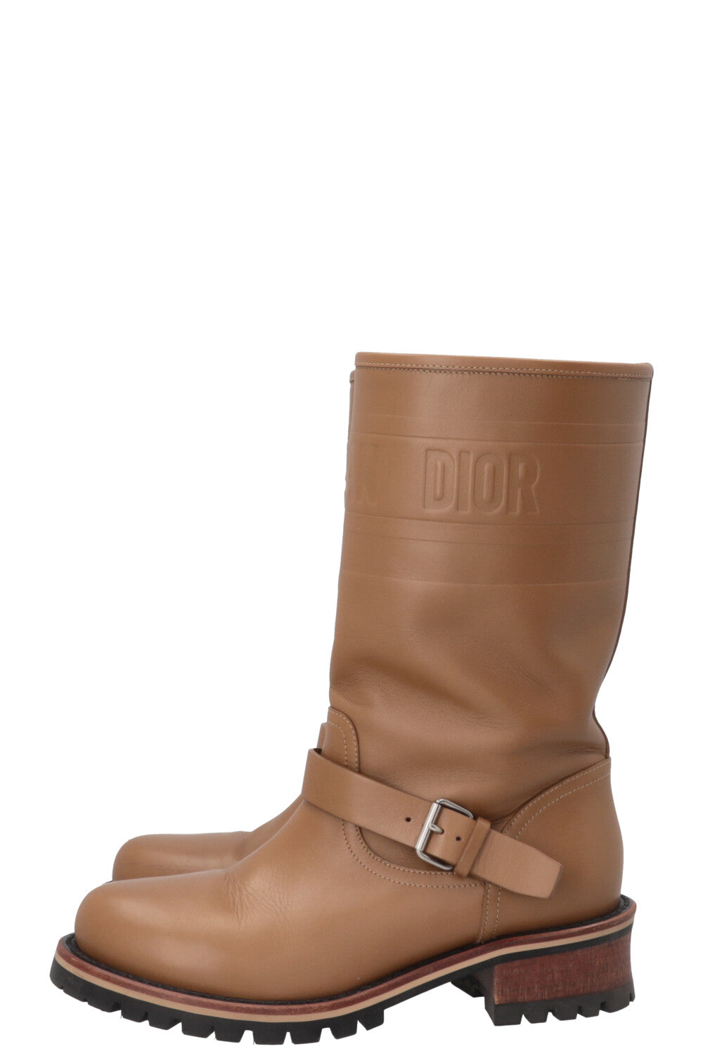 CHRISTIAN DIOR Bottines Quest en cuir camel