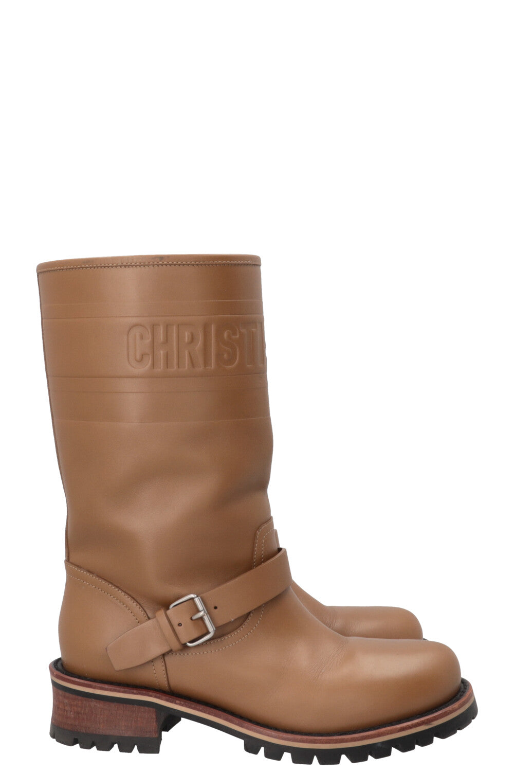 CHRISTIAN DIOR Bottines Quest en cuir camel