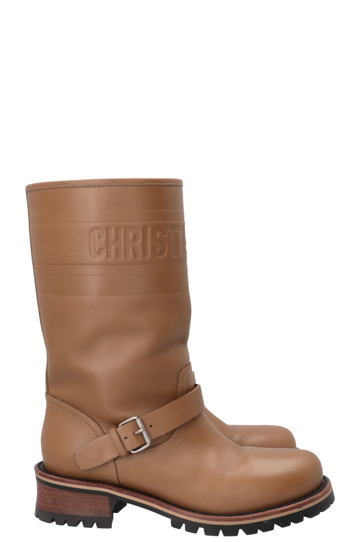 CHRISTIAN DIOR Bottines Quest en cuir camel