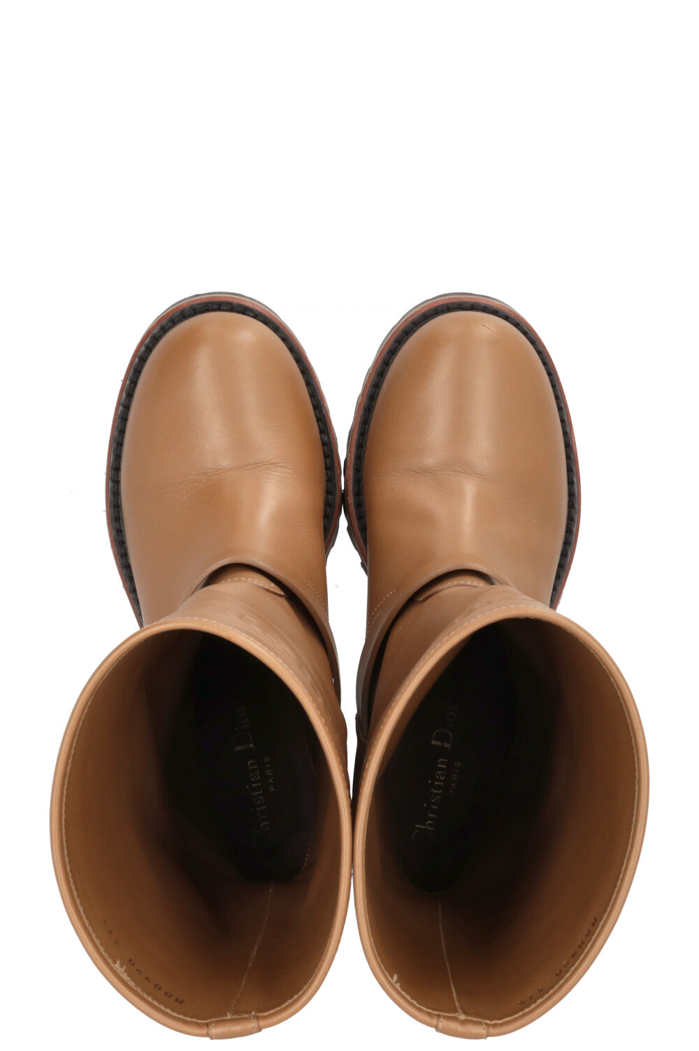 CHRISTIAN DIOR Bottines Quest en cuir camel