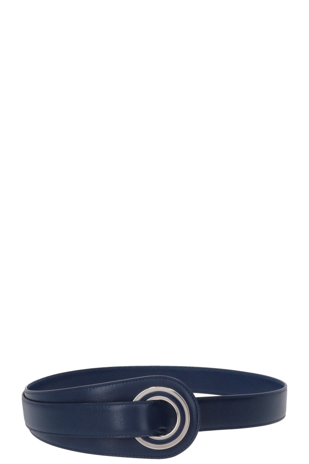 CHRISTIAN DIOR Ring Wide Waist Belt Leather Blue