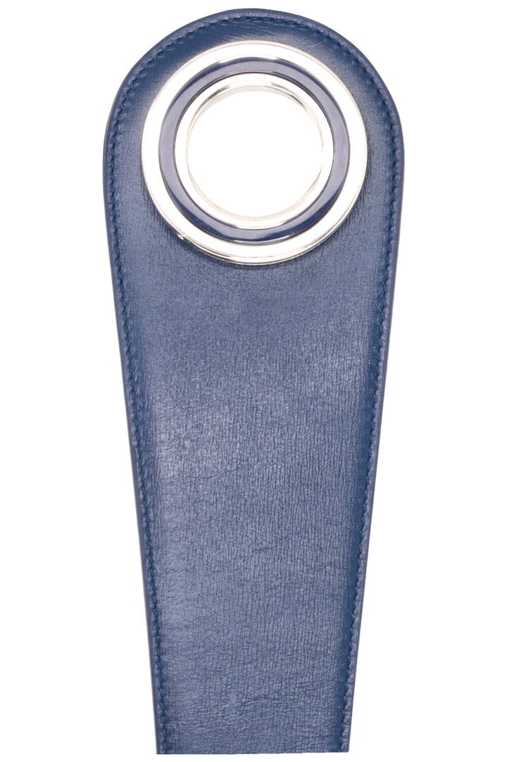 CHRISTIAN DIOR Ring Wide Waist Belt Leather Blue