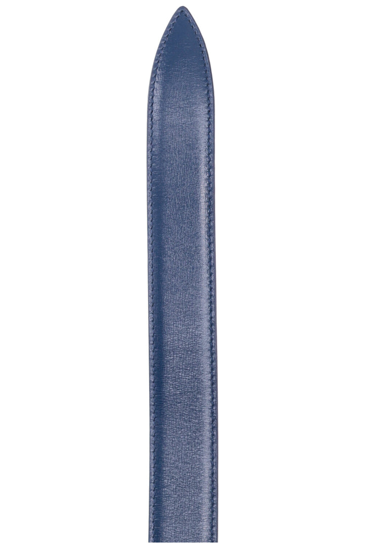 CHRISTIAN DIOR Ring Wide Waist Belt Leather Blue
