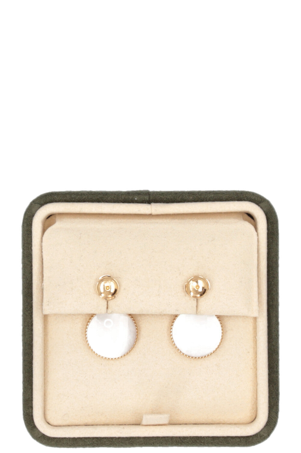 CHRISTIAN DIOR Rose Des Vents Earrings Mother Of Pearl 18k yellow gold White
