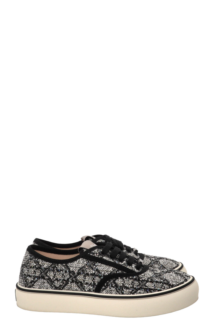 CHRISTIAN DIOR Saltwind Sneakers Cannage Tweed Black