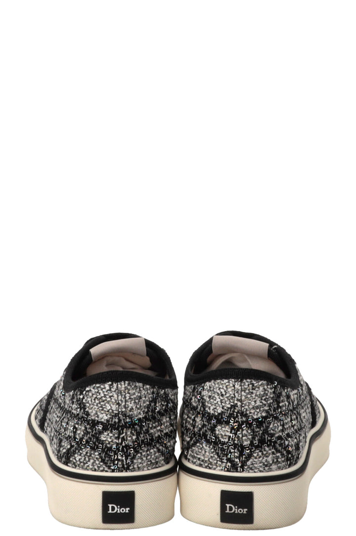 CHRISTIAN DIOR Saltwind Sneakers Cannage Tweed Black