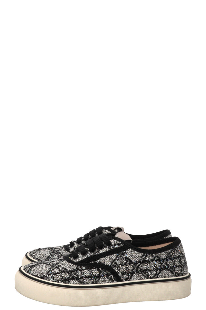 CHRISTIAN DIOR Saltwind Sneakers Cannage Tweed Black