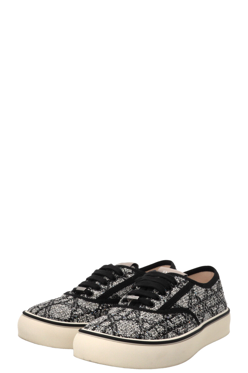 CHRISTIAN DIOR Saltwind Sneakers Cannage Tweed Black