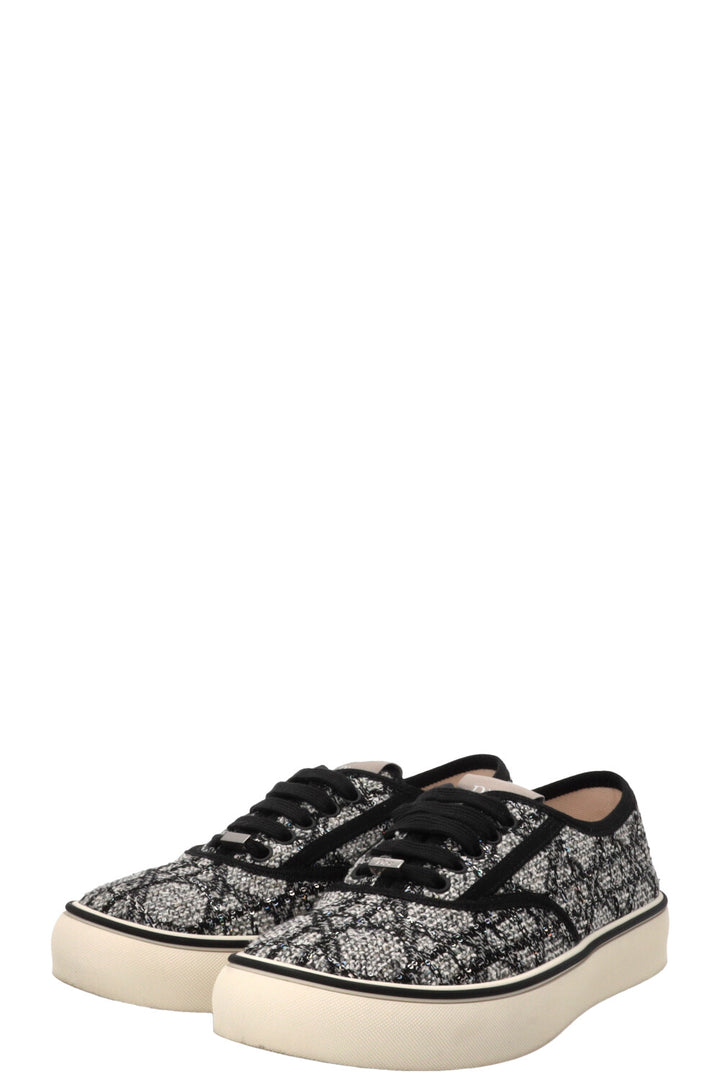 CHRISTIAN DIOR Saltwind Sneakers Cannage Tweed Black