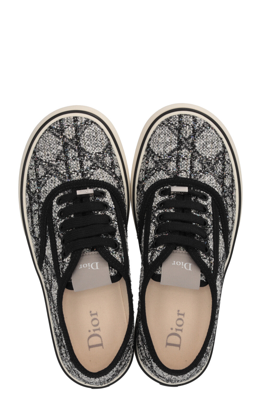 CHRISTIAN DIOR Saltwind Sneakers Cannage Tweed Black