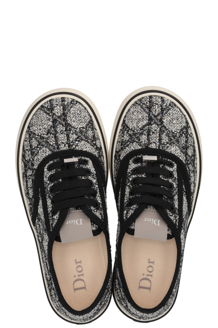 CHRISTIAN DIOR Saltwind Sneakers Cannage Tweed Black