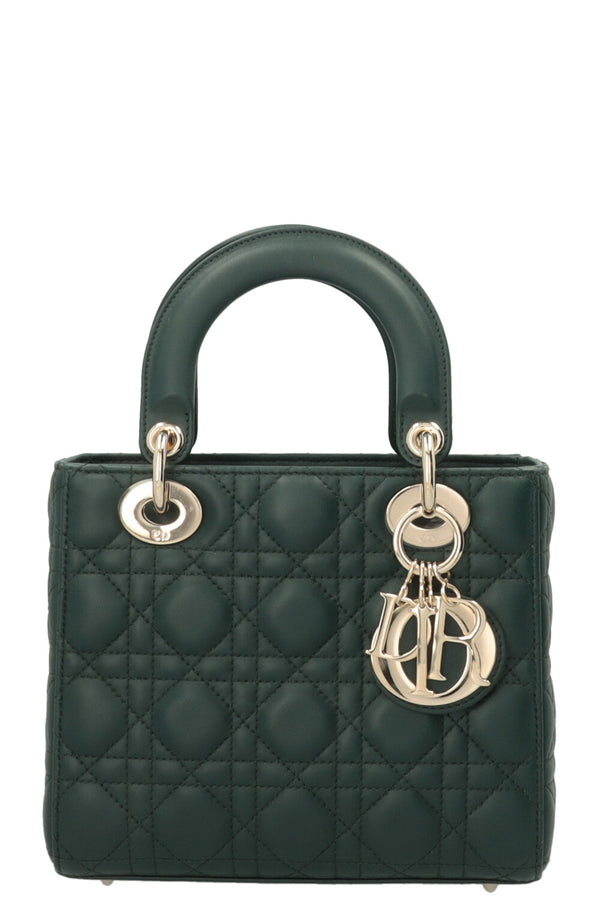 CHRISTIAN DIOR Small Lady Dior My ABCDior Bag Leather Dark green