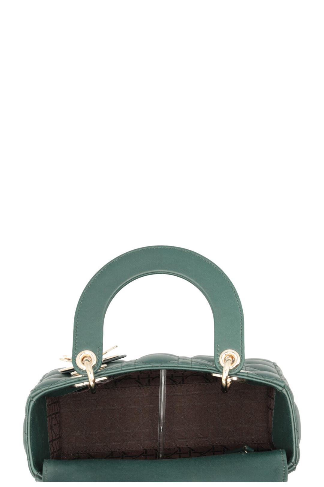 CHRISTIAN DIOR Small Lady Dior My ABCDior Bag Leather Dark green