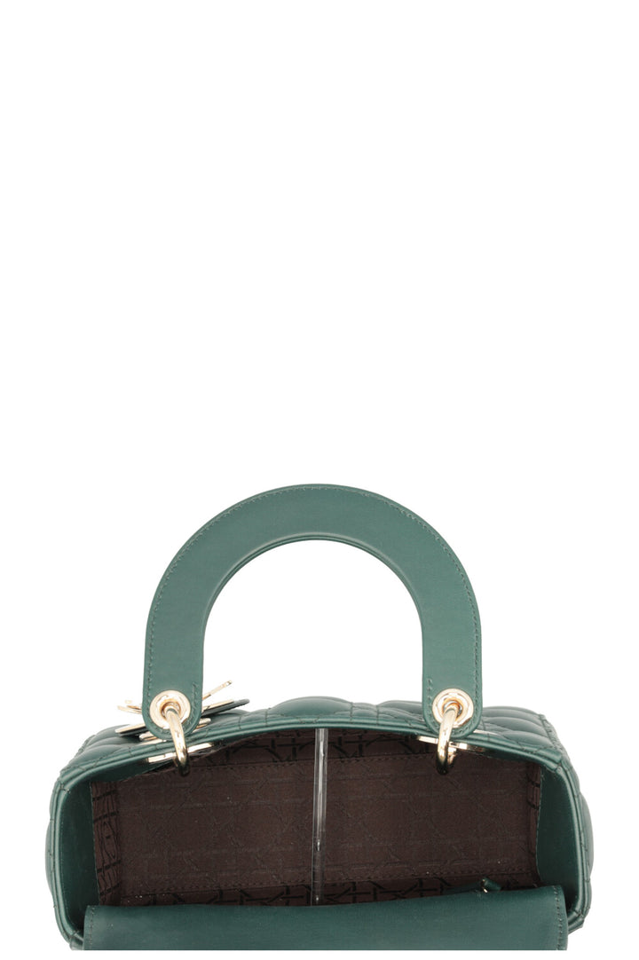 CHRISTIAN DIOR Small Lady Dior My ABCDior Bag Leather Dark green
