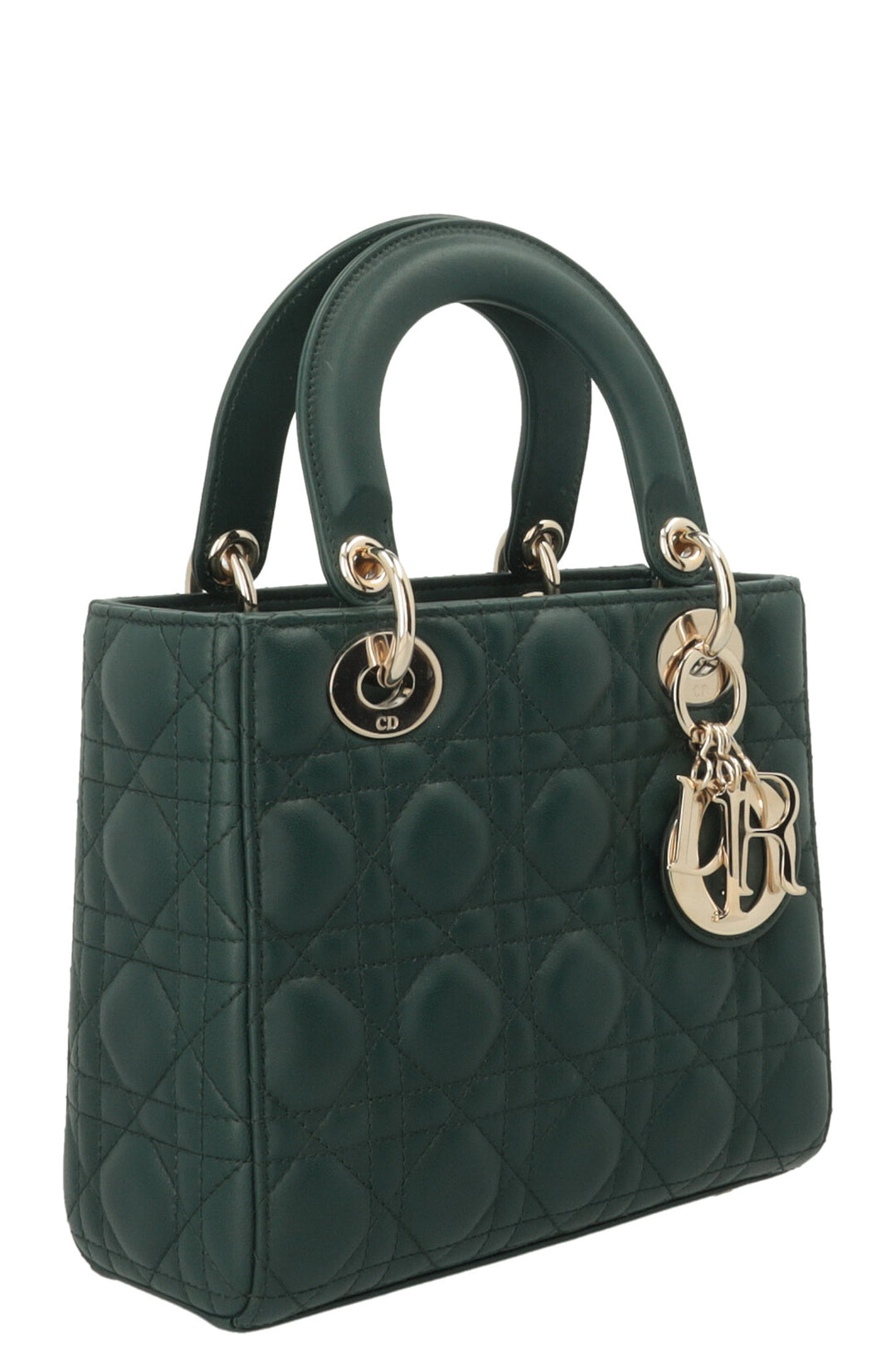 CHRISTIAN DIOR Small Lady Dior My ABCDior Bag Leather Dark green