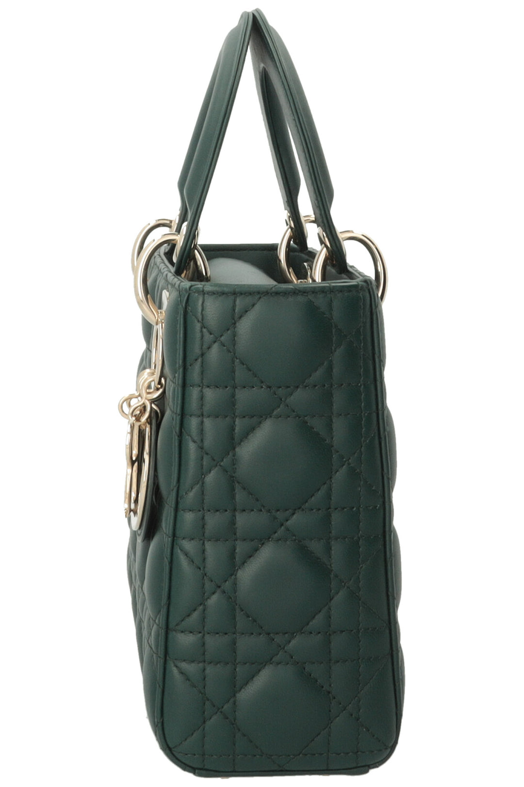 CHRISTIAN DIOR Small Lady Dior My ABCDior Bag Leather Dark green