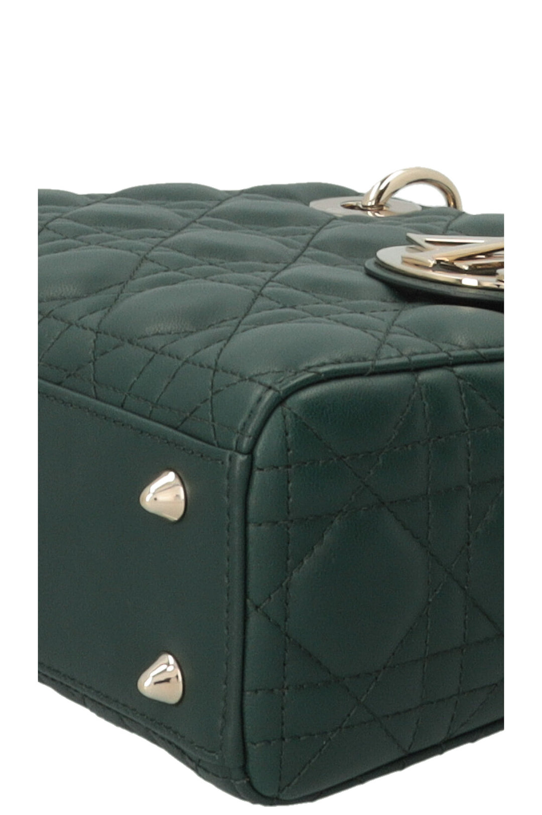 CHRISTIAN DIOR Small Lady Dior My ABCDior Bag Leather Dark green