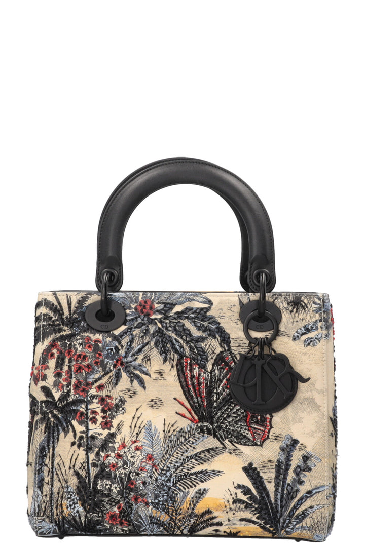 CHRISTIAN DIOR Toile de Jouy Tropicalia Lady Dior Bag Medium Multicolor