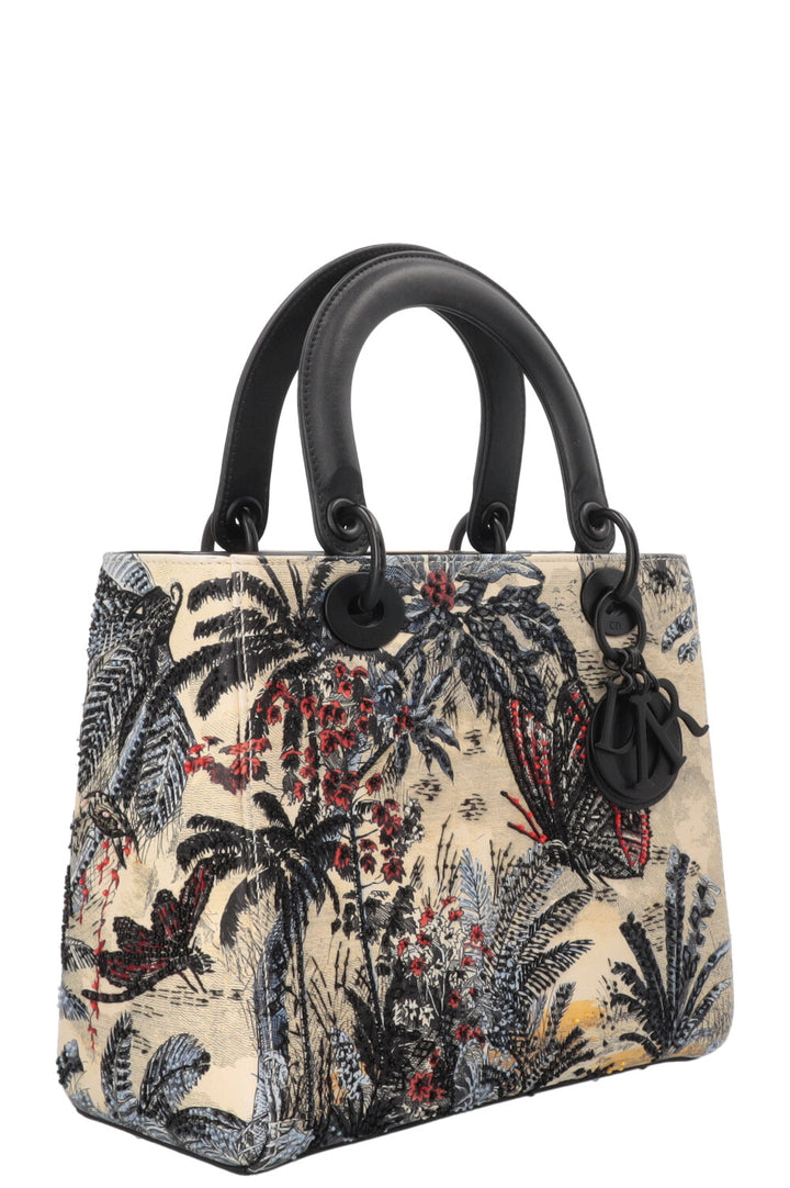 CHRISTIAN DIOR Toile de Jouy Tropicalia Lady Dior Bag Medium Multicolor