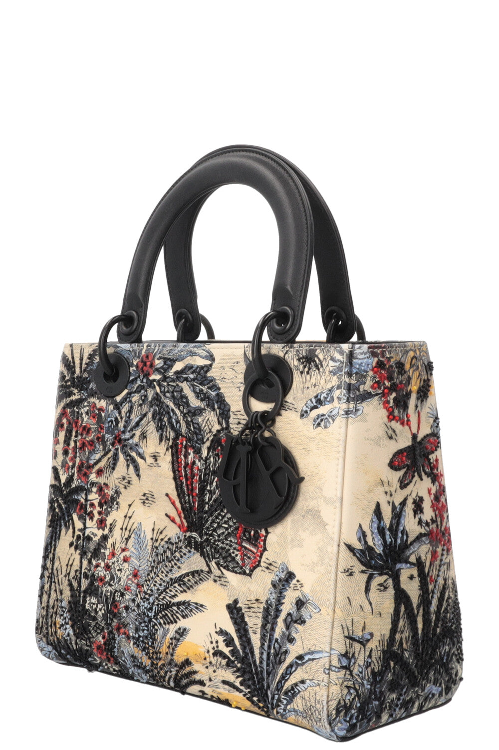 CHRISTIAN DIOR Toile de Jouy Tropicalia Lady Dior Bag Medium Multicolor