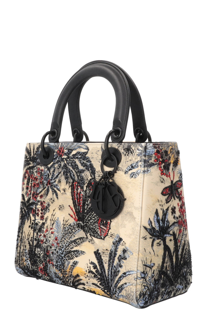CHRISTIAN DIOR Toile de Jouy Tropicalia Lady Dior Bag Medium Multicolor