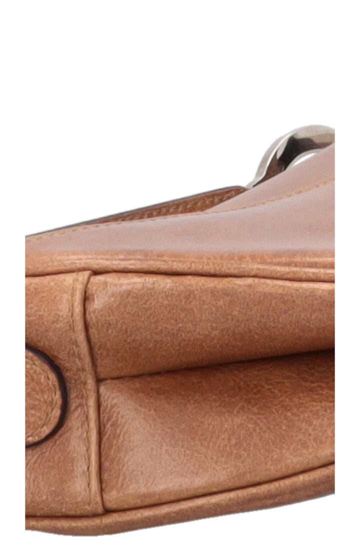 Sac Saddle vintage tressé CHRISTIAN DIOR en cuir marron