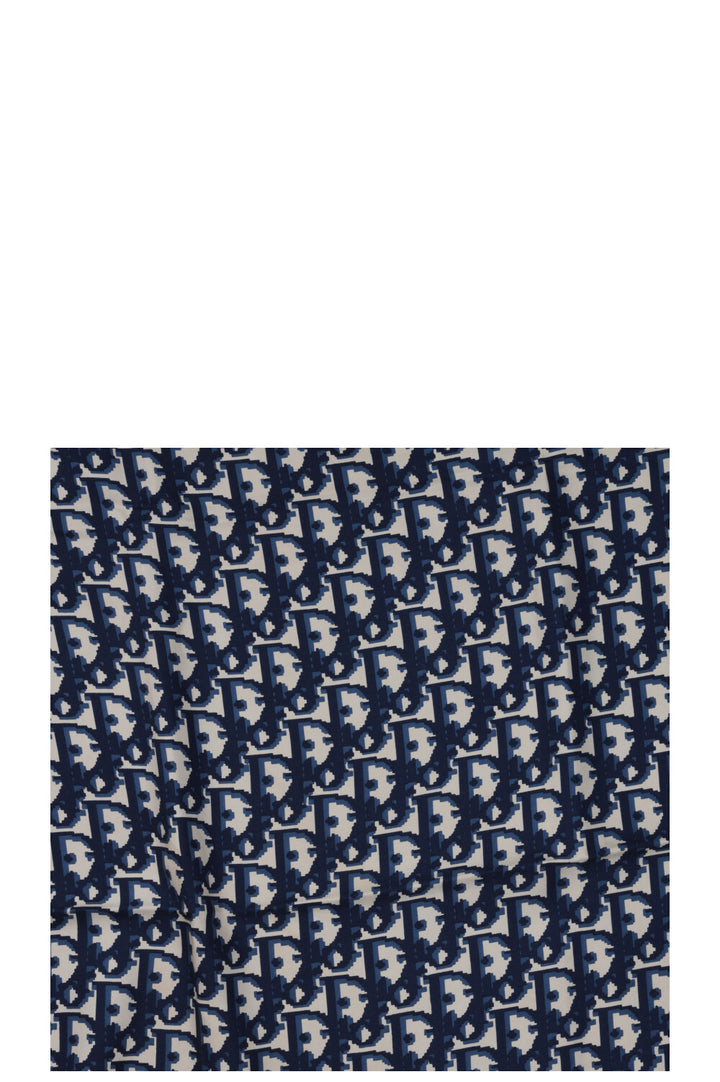 CHRISTIAN DIOR Vintage Oblique Scarf Silk Navy