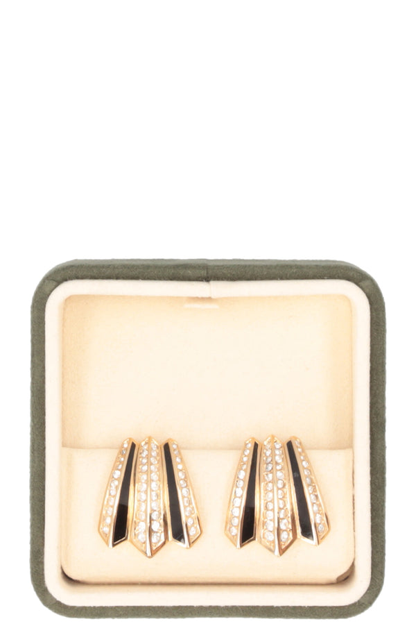 Clips d'Oreilles Vintage CHRISTIAN DIOR en Strass