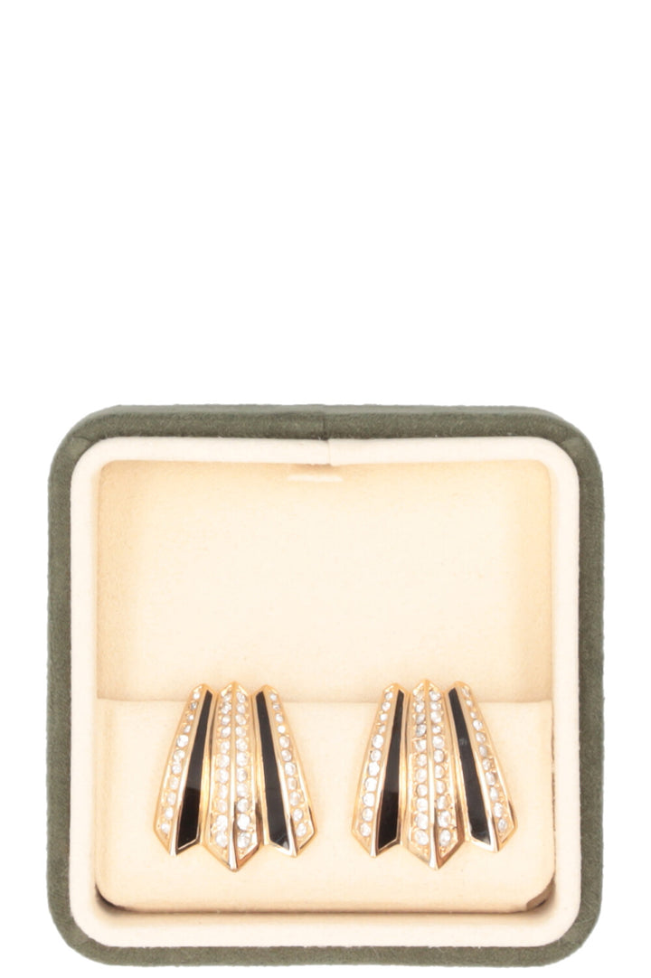 CHRISTIAN DIOR Vintage Rhinestone Ear Clips