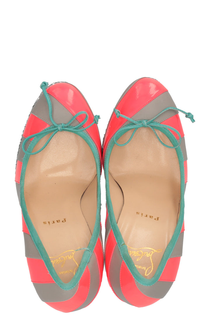 CHRISTIAN LOUBOUTIN Foraine Glitter Platform Pumps Grey Pink