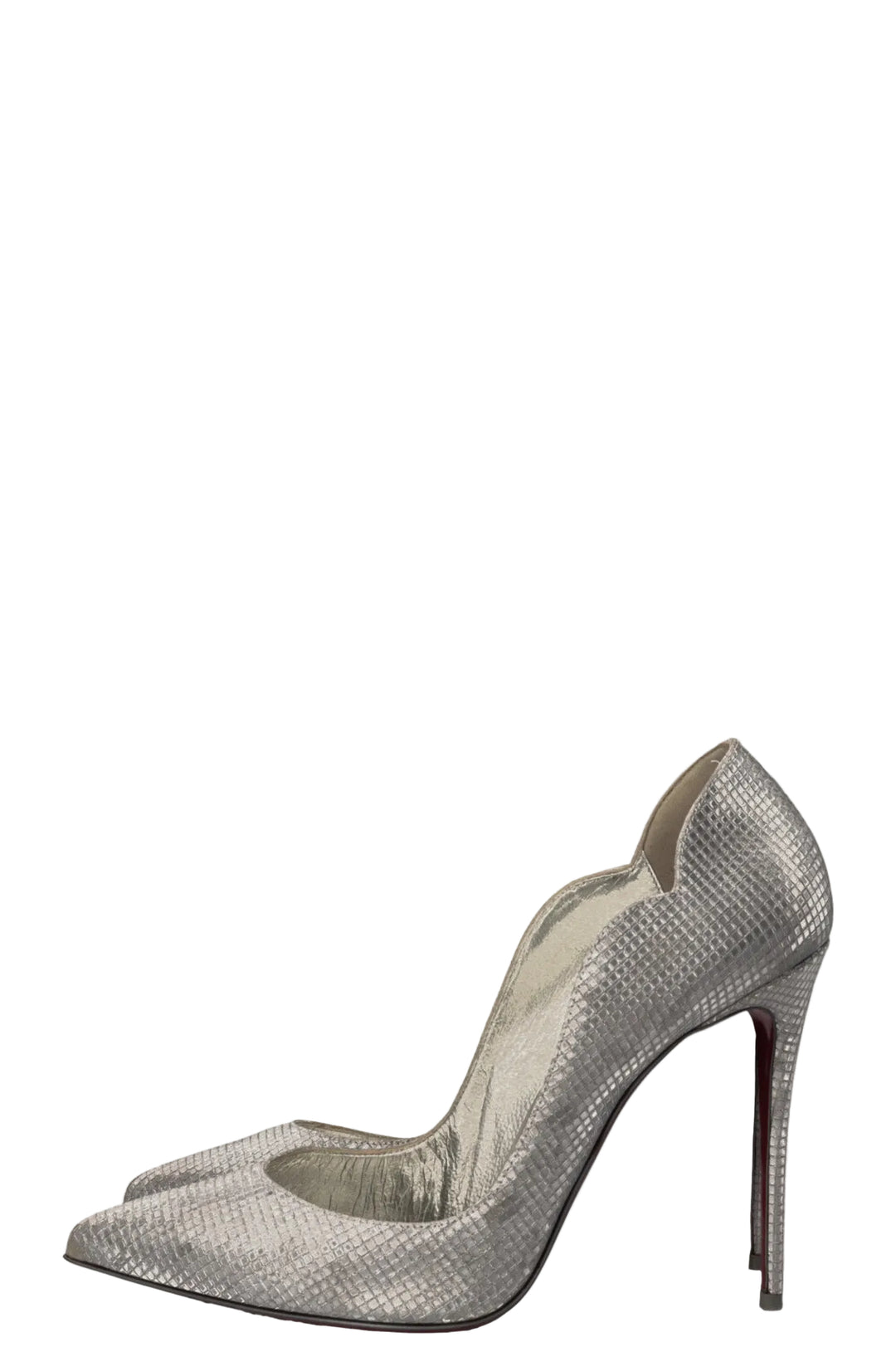 CHRISTIAN LOUBOUTIN Hot Chick 100 Heels Disco Ball Silver