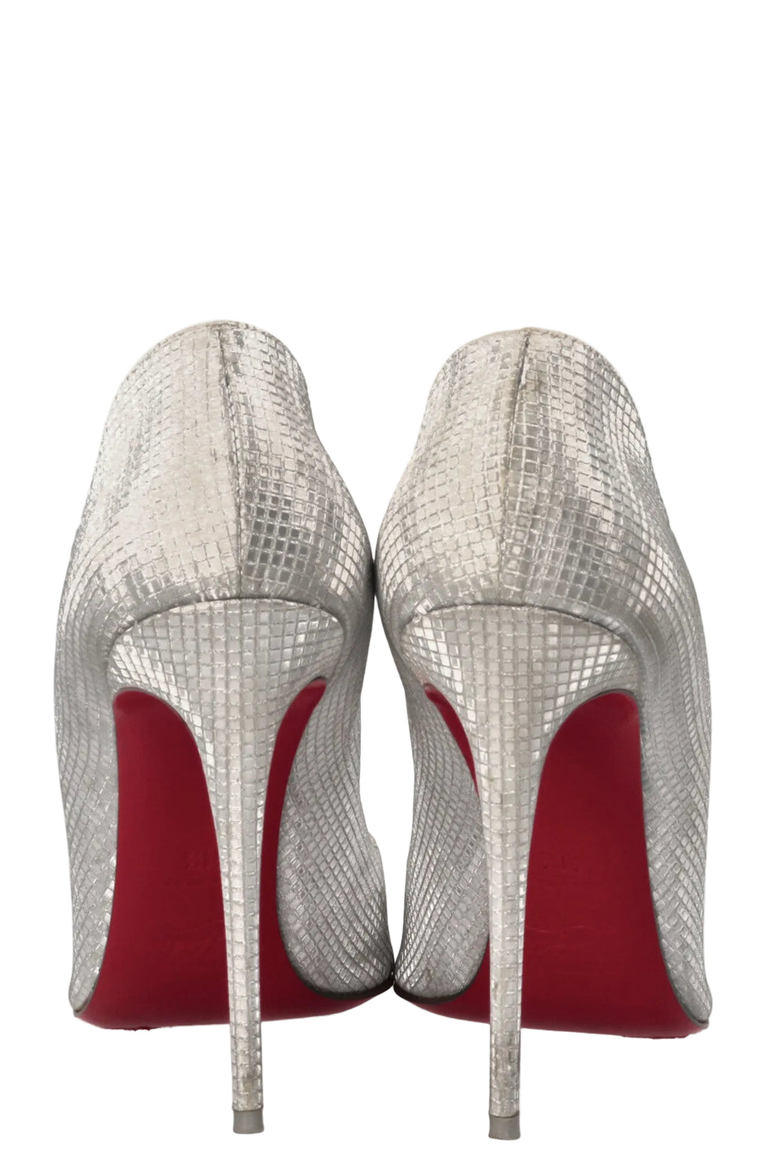 CHRISTIAN LOUBOUTIN Hot Chick 100 Heels Disco Ball Silver