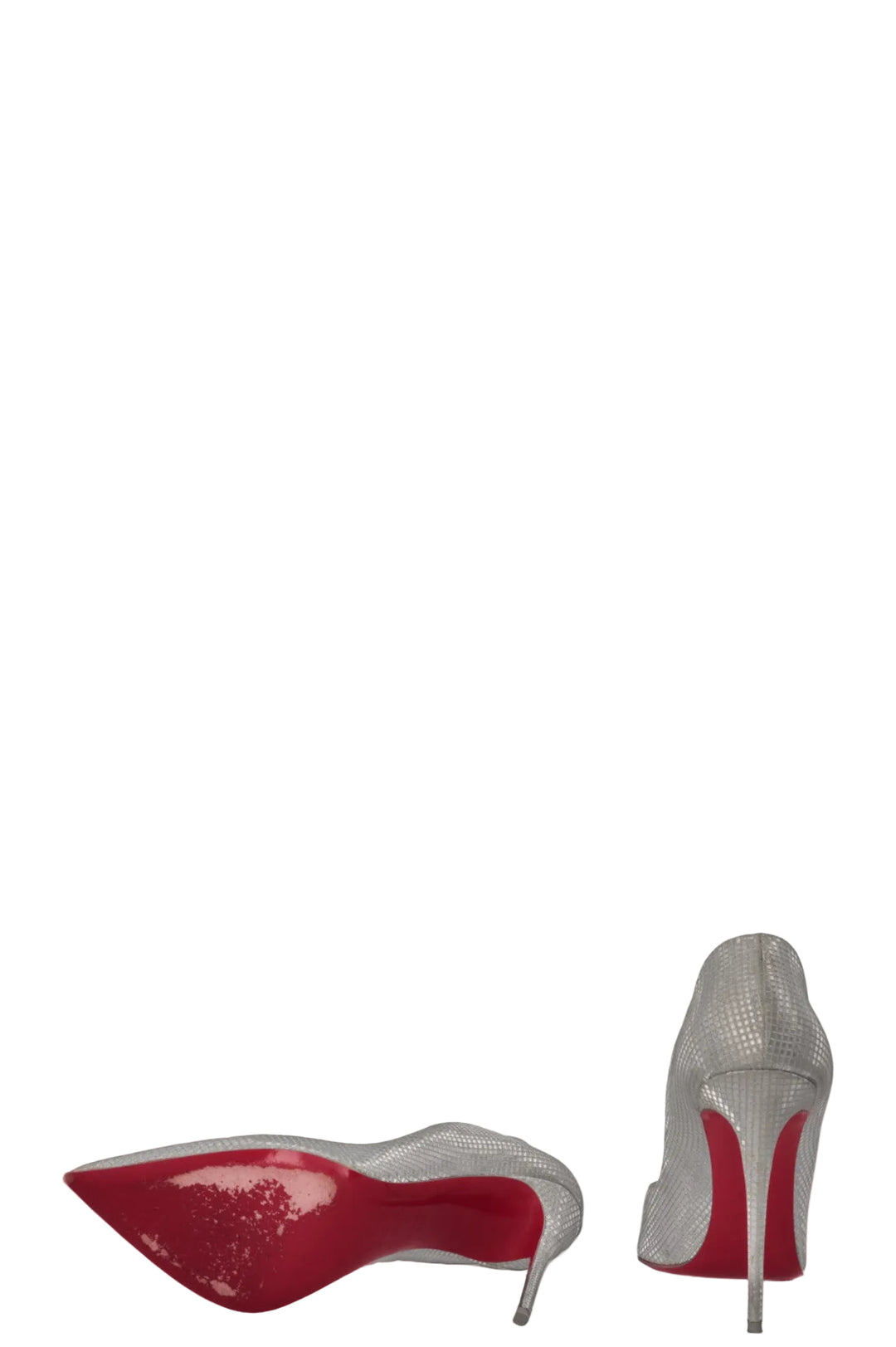 CHRISTIAN LOUBOUTIN Hot Chick 100 Heels Disco Ball Silver