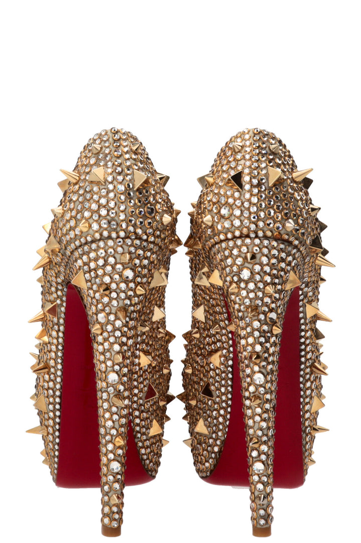 CHRISTIAN LOUBOUTIN Lady Peep Spikes Gold
