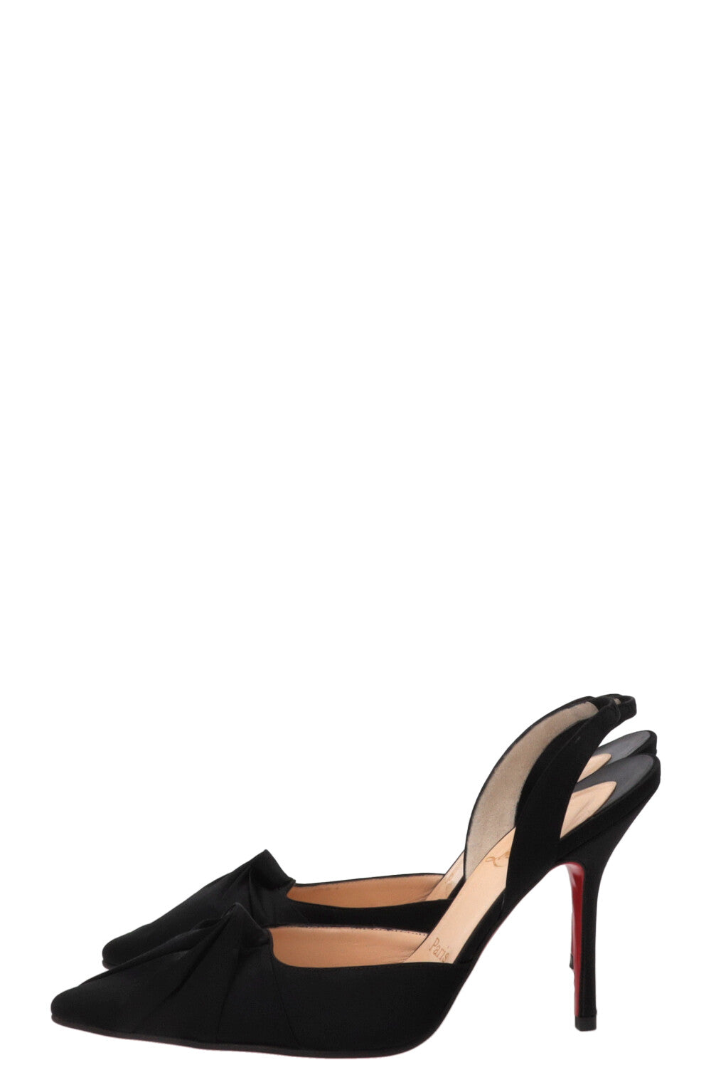 CHRISTIAN LOUBOUTIN Slingback Heels Satin Black