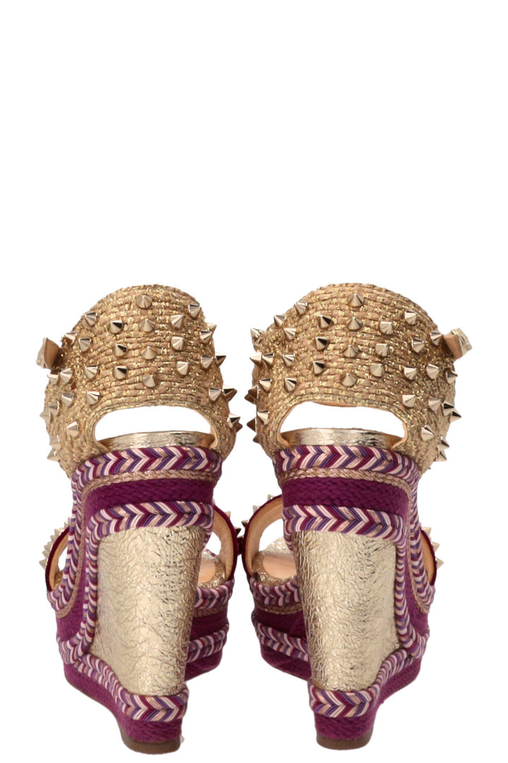 CHRISTIAN LOUBOUTIN Spike Wedges Gold Purple