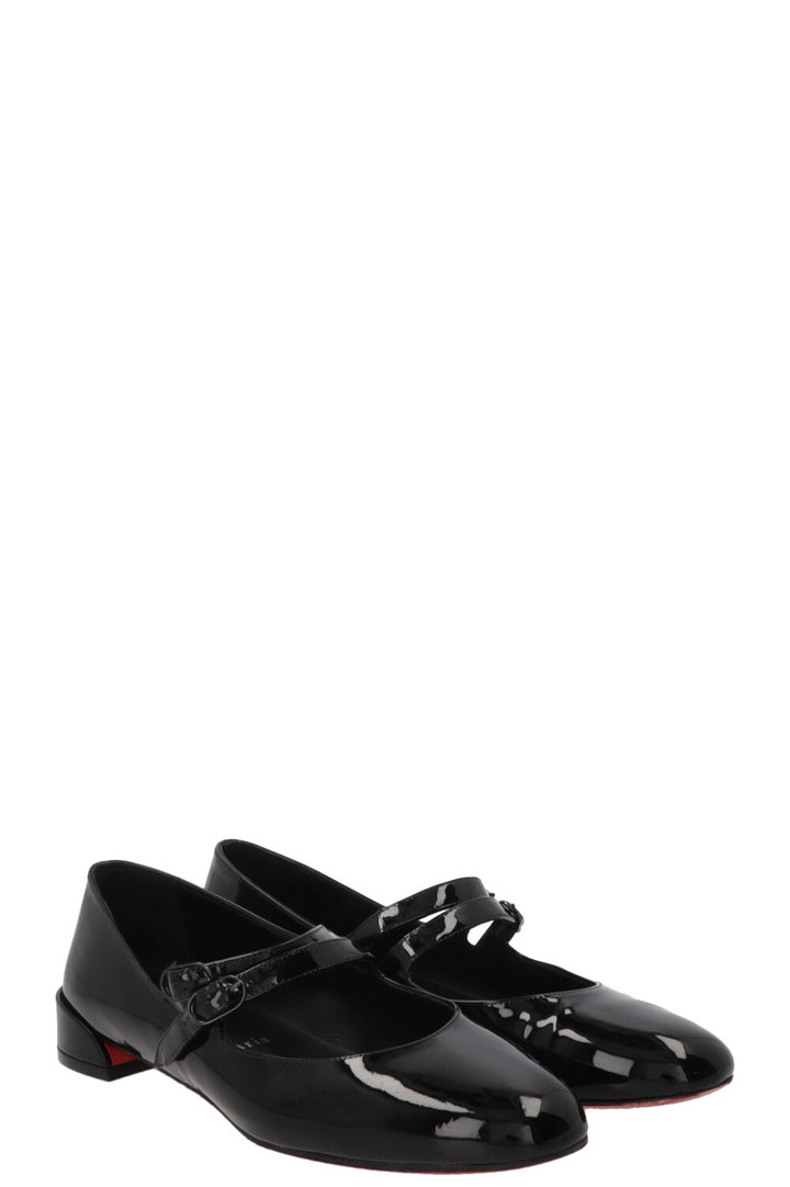 CHRISTIAN LOUBOUTIN Ballerines Sweet Jane en cuir verni noir