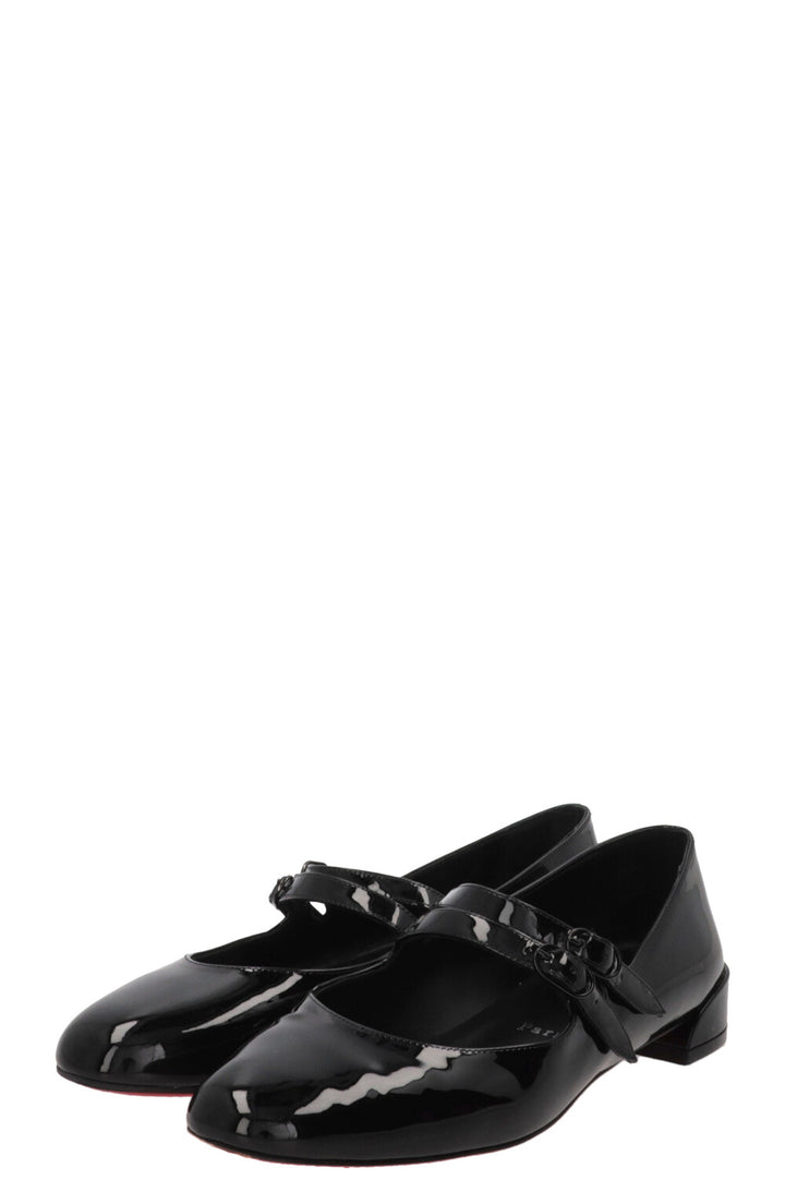 CHRISTIAN LOUBOUTIN Ballerines Sweet Jane en cuir verni noir