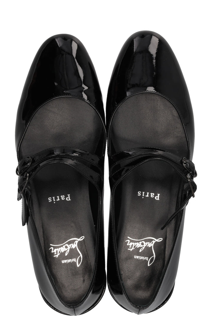 CHRISTIAN LOUBOUTIN Ballerines Sweet Jane en cuir verni noir