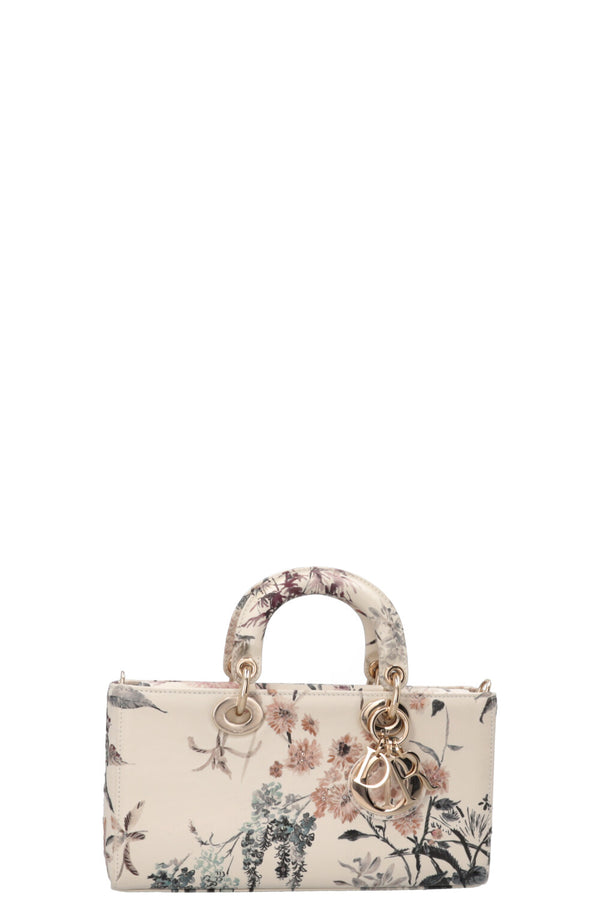 CHRISTIAN DIOR 2025 Lady D-Joy Millefiori Medium Embroidered Leather White