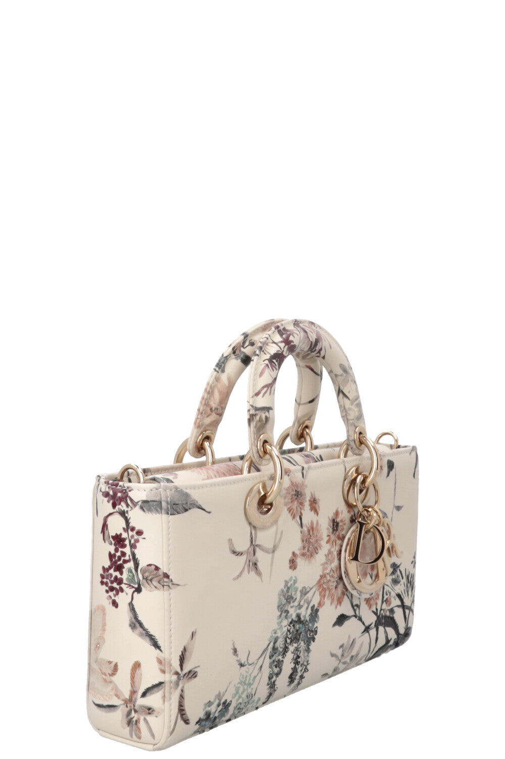 CHRISTIAN DIOR 2025 Lady D-Joy Millefiori Medium Embroidered Leather White