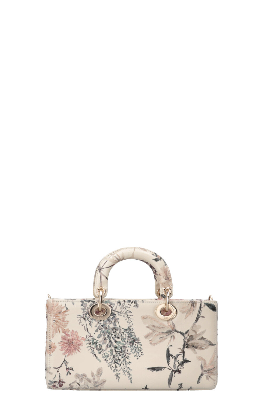 CHRISTIAN DIOR 2025 Lady D-Joy Millefiori Medium Embroidered Leather White