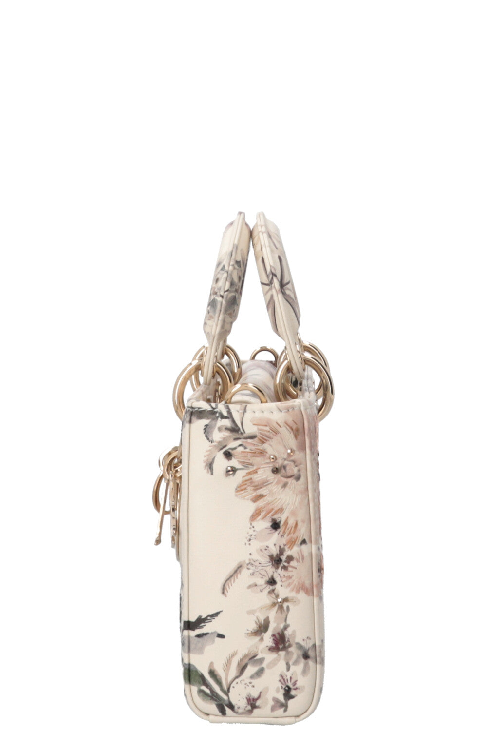 CHRISTIAN DIOR 2025 Lady D-Joy Millefiori Medium Embroidered Leather White