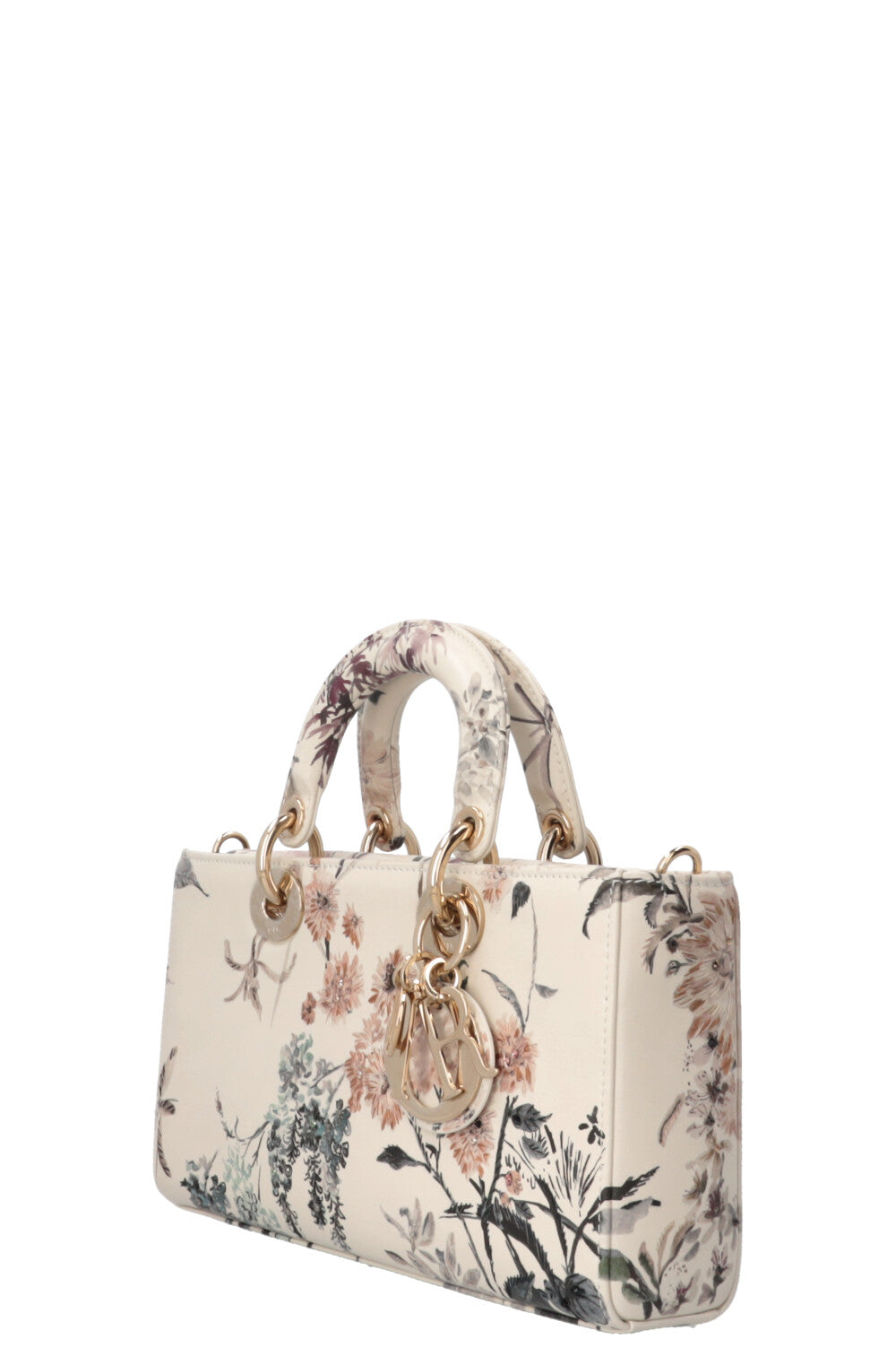CHRISTIAN DIOR 2025 Lady D-Joy Millefiori Medium Embroidered Leather White