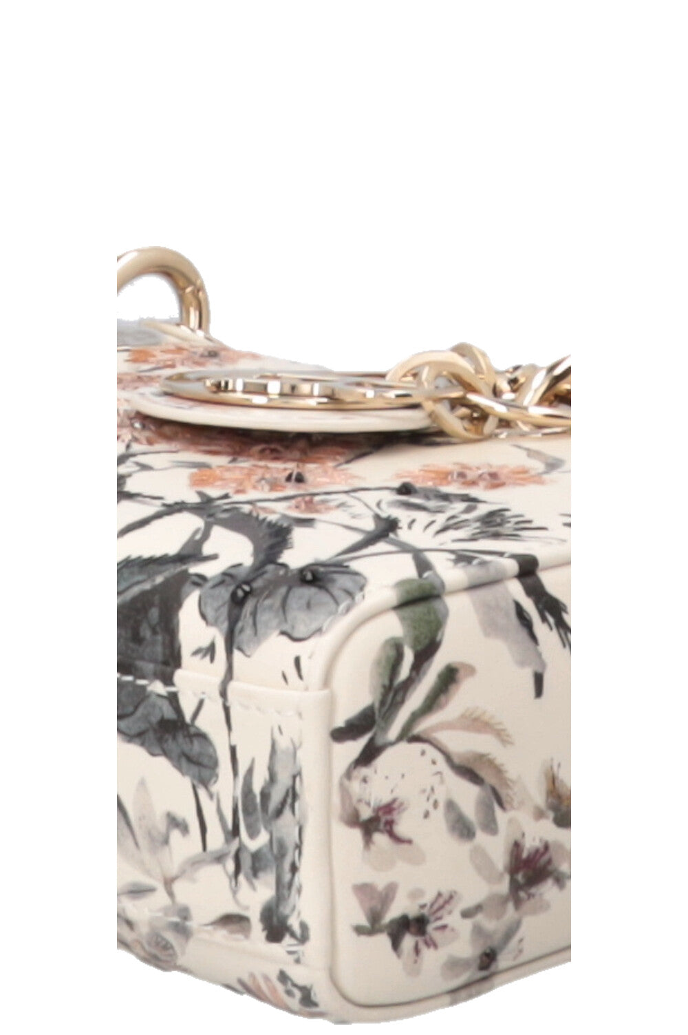 CHRISTIAN DIOR 2025 Lady D-Joy Millefiori Medium Embroidered Leather White