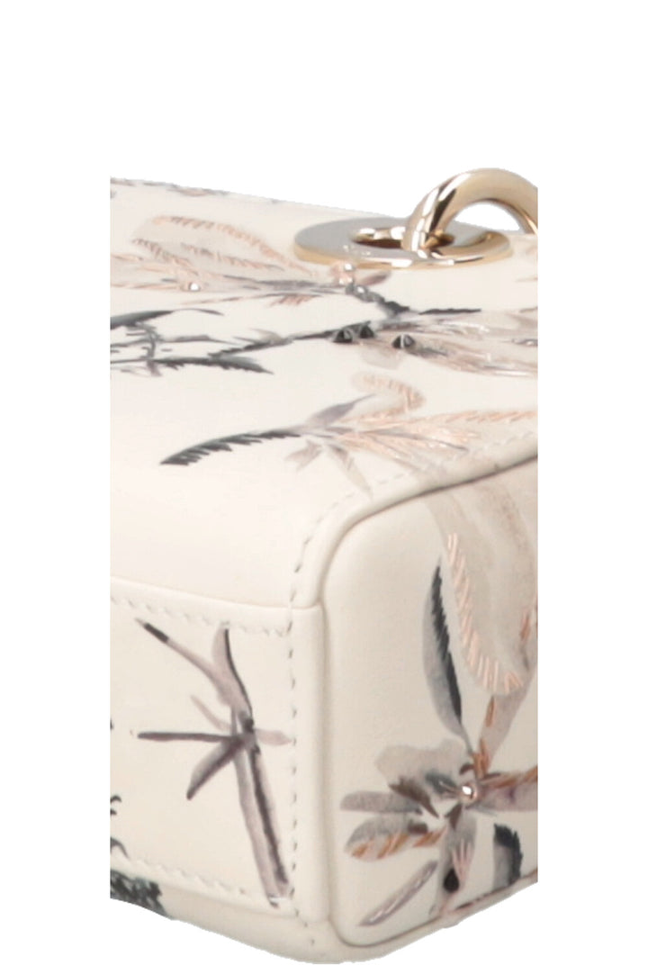 CHRISTIAN DIOR 2025 Lady D-Joy Millefiori Medium Embroidered Leather White
