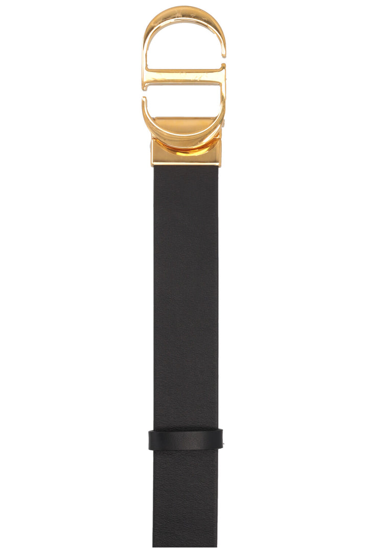 Ceinture réversible CHRISTIAN DIOR 30 Montaigne en cuir noir